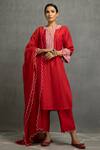 Buy Kahani Lush Red Chanderi , Cotton, Embroidery, Mirrors Split Kurta Set With Dupatta at Aza Fashions Buy_Kahani Lush_Red Chanderi , Cotton, Embroidery, Mirrors Split Kurta Set With Dupatta _at_Aza_Fashions