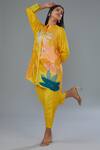 Buy Kahani Lush Yellow Cotton, Silk Collared Floral Stripe Print Shirt And Pant Set Online at Aza Fashions Buy_Kahani Lush_Yellow Cotton, Silk Collared Floral Stripe Print Shirt And Pant Set _Online_at_Aza_Fashions