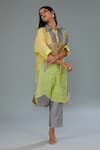 Kahani Lush_Multi Color Cotton Silk Digital Printed Flower Collar Shirt Kurta And Pant Set _Online_at_Aza_Fashions