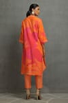 Shop_Kahani Lush_Orange Cotton Silk Digital Printed Blossom Mandarin Shirt Kurta And Pant Set_at_Aza_Fashions