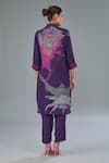 Shop_Kahani Lush_Purple Cotton Silk Digital Print Abstract Floral Shirt Kurta And Pant Co-ord Set _at_Aza_Fashions