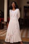 Buy_Kahani Lush_White Cotton Embroidered Instruments Round Rhythm Of Music Anarkali _at_Aza_Fashions