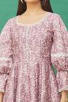 Samyukta Singhania_Purple Upada Silk Ditsy Print Tiered Dress_at_Aza_Fashions