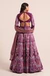 Shop_Ruhr India_Purple Crepe Embellished Sequin Sweetheart Floral Pattern Lehenga Blouse Set _at_Aza_Fashions