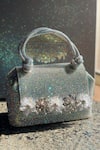 Buy_Bhavna Kumar_Silver Crystal And Flower Embellished Tote Bag_at_Aza_Fashions