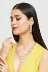 Buy_Moh-Maya By Disha Khatri_Gold Plated Pearls, Diamonds Moissanite Dew Encrusted Jewellery Set _at_Aza_Fashions