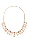 Buy_Moh-Maya by Disha Khatri_Gold Plated Diamonds, Stones Ornate Moissanite Ruby Encrusted Jewellery Set _Online_at_Aza_Fashions