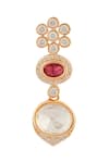 Shop_Moh-Maya by Disha Khatri_Gold Plated Diamonds, Stones Ornate Moissanite Ruby Encrusted Jewellery Set _Online_at_Aza_Fashions