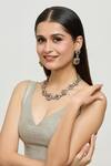 Buy_Moh-Maya By Disha Khatri_Gold Plated Stones Classic Victorian Fleur Encrusted Jewellery Set _at_Aza_Fashions