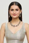 Moh-Maya By Disha Khatri_Gold Plated Stones Classic Victorian Fleur Encrusted Jewellery Set _Online_at_Aza_Fashions