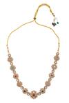 Buy_Moh-Maya By Disha Khatri_Gold Plated Stones Classic Victorian Fleur Encrusted Jewellery Set _Online_at_Aza_Fashions