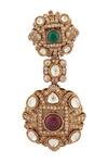 Shop_Moh-Maya By Disha Khatri_Gold Plated Stones Classic Victorian Fleur Encrusted Jewellery Set _Online_at_Aza_Fashions