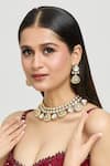 Buy_Moh-Maya By Disha Khatri_Gold Plated Metallic Thread, Symphony Emerald Meenakari Kundan Jewellery Set _at_Aza_Fashions