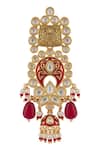 Shop_Moh-Maya by Disha Khatri_Gold Plated Metallic Thread, Beads, Lucia Trellis Meenakari Kundan Jewellery Set _Online_at_Aza_Fashions