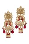 Moh-Maya by Disha Khatri_Gold Plated Metallic Thread, Beads, Lucia Trellis Meenakari Kundan Jewellery Set _at_Aza_Fashions