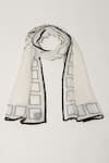 Buy_Abraham & Thakore_Ivory Embellished Wool Bead Scarf _at_Aza_Fashions