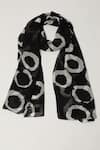 Buy_Abraham & Thakore_Black Embellished Dot Print Scarf _at_Aza_Fashions