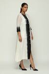 Buy_Abraham & Thakore_Ivory Chanderi Round Button Down Patch Pocket Kurta  _Online_at_Aza_Fashions