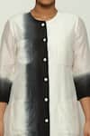 Shop_Abraham & Thakore_Ivory Chanderi Round Button Down Patch Pocket Kurta  _Online_at_Aza_Fashions