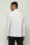 Shop_Abraham & Thakore_White 100% Cotton Poplin Ribbed Block Print Shirt _at_Aza_Fashions