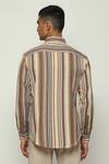 Shop_Abraham & Thakore_Multi Color 100% Cotton Engineered Twill Stripes Woven Balance Shirt  _at_Aza_Fashions