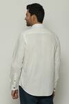 Shop_Abraham & Thakore_White 100% Cotton Poplin Ombre Placket Shirt _at_Aza_Fashions
