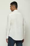 Shop_Abraham & Thakore_White 100% Cotton Poplin Ombre Placket Chinese Collar Shirt  _at_Aza_Fashions