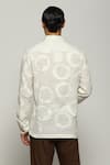Shop_Abraham & Thakore_White 100% Cotton Slub Organic Rings Swirl Pattern Shirt _at_Aza_Fashions