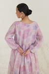 Shop_Surmaye_Pink Handwoven Organza Silk Modal Handmade Dreamy Floral Dress  _Online_at_Aza_Fashions