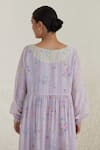 Shop_Surmaye_Purple Handwoven Organza Silk Modal Handmade Watercolor Dreamy Dress  _Online_at_Aza_Fashions