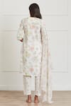 Surmaye_Ivory Handloom Cotton Printed Botanical Bliss Kurta And Pant Set  _Online_at_Aza_Fashions