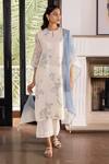 Buy_Vaayu_White Summer Bloom Thread Embroidered Kurta Set_at_Aza_Fashions