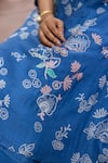 Vaayu_Blue Muslin Cotton Printed And Embroidered Layered Kurta & Pant Set  _at_Aza_Fashions