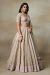 SHASHA GABA Beige Chanderi, Silk Organza, Cotton Mandala Embroidered Bridal Lehenga Set Online at Aza Fashions SHASHA GABA_Beige Chanderi, Silk Organza, Cotton Mandala Embroidered Bridal Lehenga Set _Online_at_Aza_Fashions
