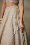 Buy SHASHA GABA Beige Chanderi, Silk Organza, Cotton Mandala Embroidered Bridal Lehenga Set Online at Aza Fashions Buy_SHASHA GABA_Beige Chanderi, Silk Organza, Cotton Mandala Embroidered Bridal Lehenga Set _Online_at_Aza_Fashions