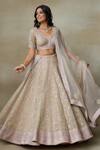 Shop SHASHA GABA Beige Chanderi, Silk Organza, Cotton Mandala Embroidered Bridal Lehenga Set Online at Aza Fashions Shop_SHASHA GABA_Beige Chanderi, Silk Organza, Cotton Mandala Embroidered Bridal Lehenga Set _Online_at_Aza_Fashions