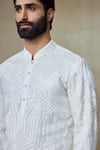 Buy_SHASHA GABA_Ivory Silk Embroidered Pearl And Resham Work Short Kurta  _Online_at_Aza_Fashions