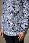 Buy_SHASHA GABA_Blue Silk Printed Geometric Shirt _Online_at_Aza_Fashions