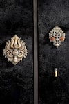 Buy_Cosa Nostraa_Gold Trishul Brooch And Rudraksh Lapel Pin Set _at_Aza_Fashions