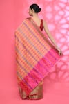 Shop_Nazaakat by Samara Singh_Multi Color Cotton Silk Woven Checks Checkered Saree With Running Blouse Piece_at_Aza_Fashions
