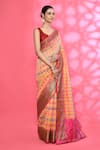 Buy_Nazaakat by Samara Singh_Multi Color Cotton Silk Woven Checks Checkered Saree With Running Blouse Piece_Online_at_Aza_Fashions