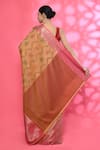 Shop_Nazaakat by Samara Singh_Beige Cotton Silk Woven Leaf Butti Motif Pattern Saree With Running Blouse_at_Aza_Fashions