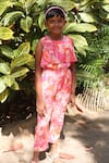 Buy_Byb Premium_Pink Rayon Printed Floral Ruffle Jumpsuit _at_Aza_Fashions