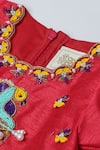 Buy_Byb Premium_Red Silk Hand Embroidered Beads Bird Lehenga Set 