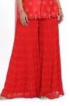 Buy_Nitisha Kashyap Official_Red Silk Hand Embroidered Beads Sweetheart Kurta Sharara Set  _Online_at_Aza_Fashions