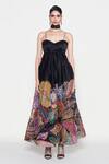 Buy_Aisha Rao_Black Organza Sequins, Beads Sweetheart Neck Twilight Floral Embellished Gown _at_Aza_Fashions
