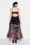 Shop_Aisha Rao_Black Organza Sequins, Beads Sweetheart Neck Twilight Floral Embellished Gown _at_Aza_Fashions