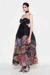 Aisha Rao_Black Organza Sequins, Beads Sweetheart Neck Twilight Floral Embellished Gown _Online_at_Aza_Fashions