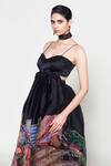 Buy_Aisha Rao_Black Organza Sequins, Beads Sweetheart Neck Twilight Floral Embellished Gown _Online_at_Aza_Fashions