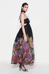 Shop_Aisha Rao_Black Organza Sequins, Beads Sweetheart Neck Twilight Floral Embellished Gown _Online_at_Aza_Fashions